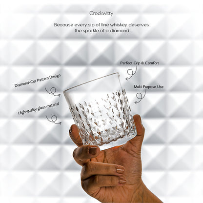 Diamond Whiskey Glaass Set of 6 340 ml