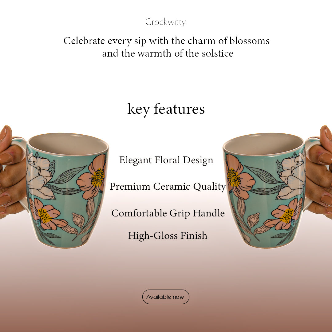 Floral Solstice Mug Set of 1 300 ml