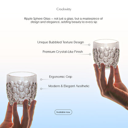 Black Ripple Sphere Glass Set of 6 350 ml