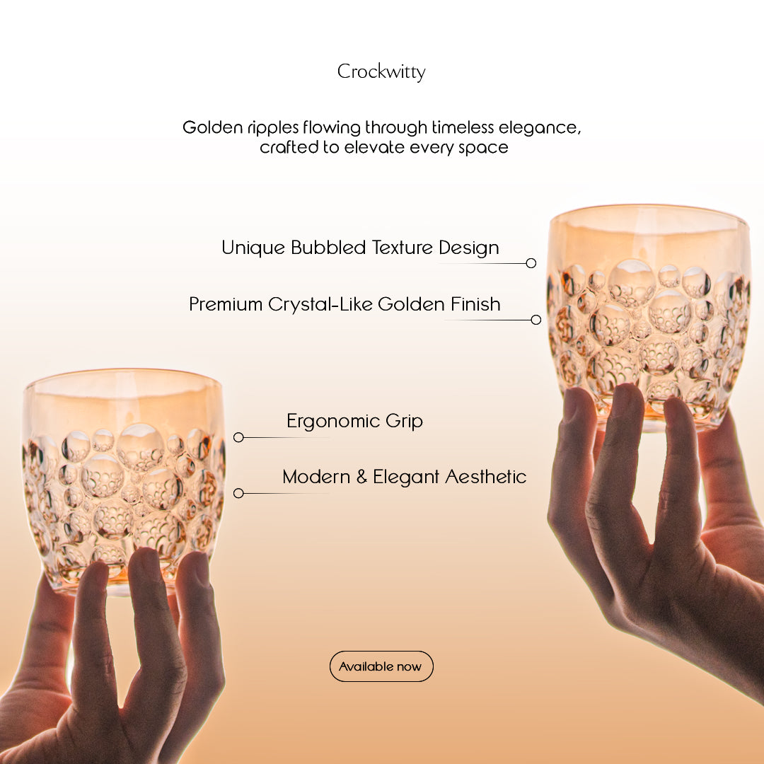 Golden Ripple Sphere Glass Set 6 350 ml