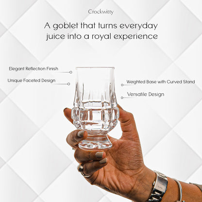 Diced Goblet Juice Glass Set of 6 146 ml