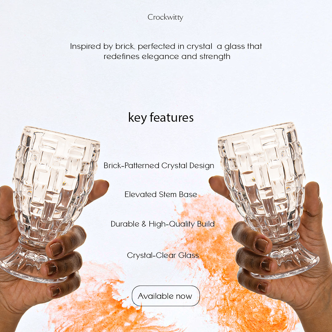 Bricked Crystal Glass Set of 6 220 ml