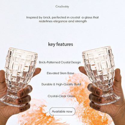 Bricked Crystal Glass Set of 6 220 ml