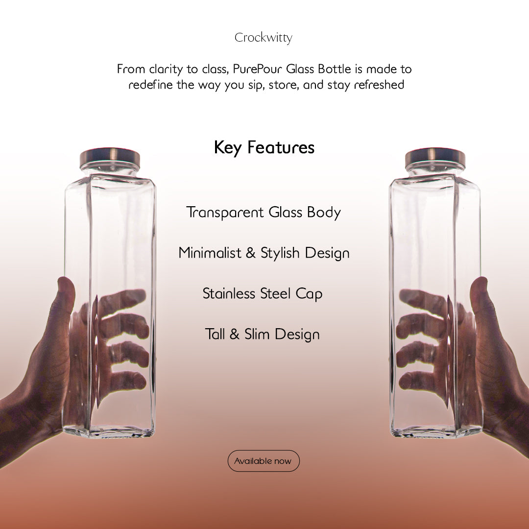 PurePour Glass Bottle Set of 1 750 ml