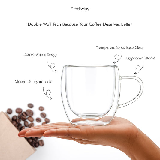 Double Walled Mug Set of 2 250 ml