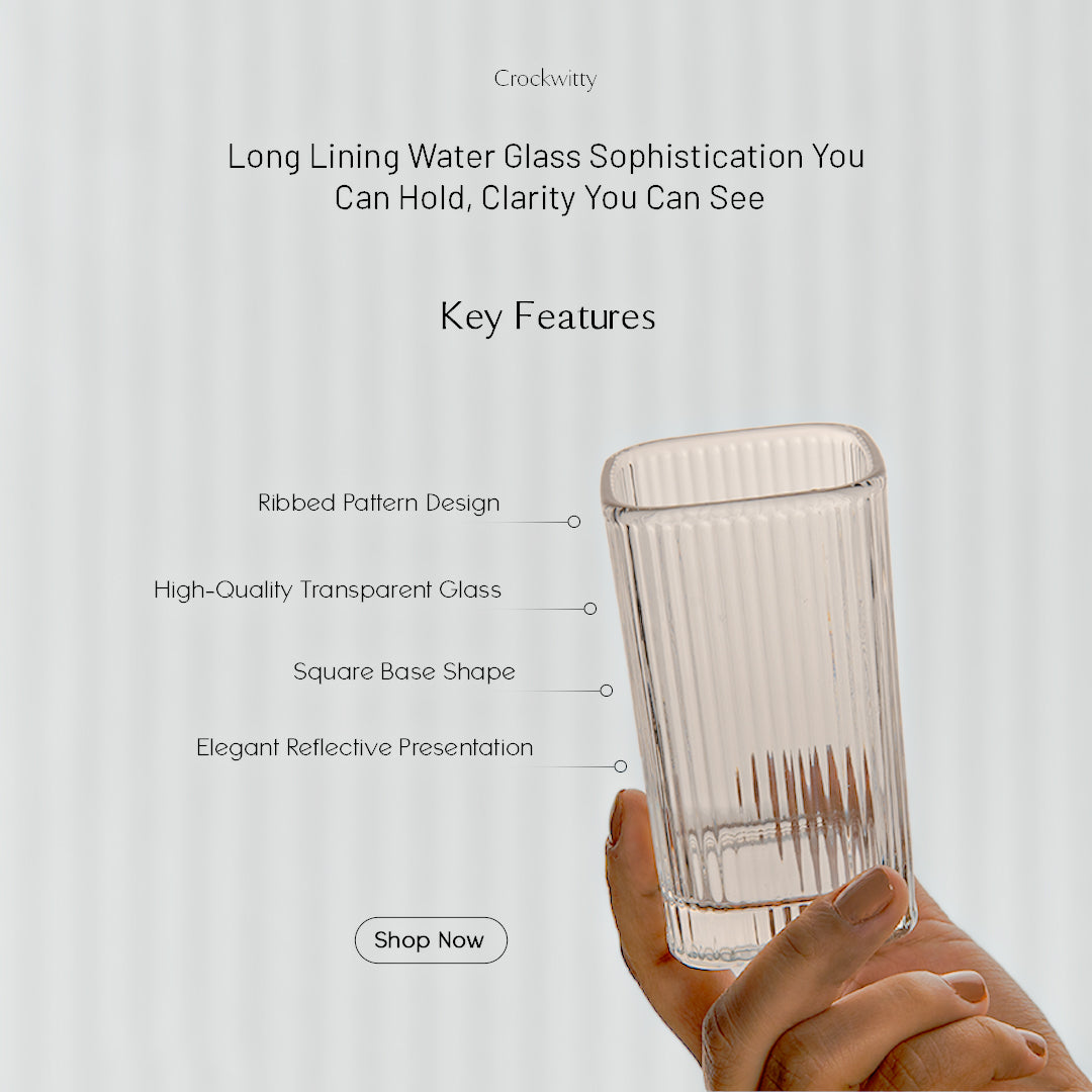 Long Lining Water Glass Set of 6 335 ml