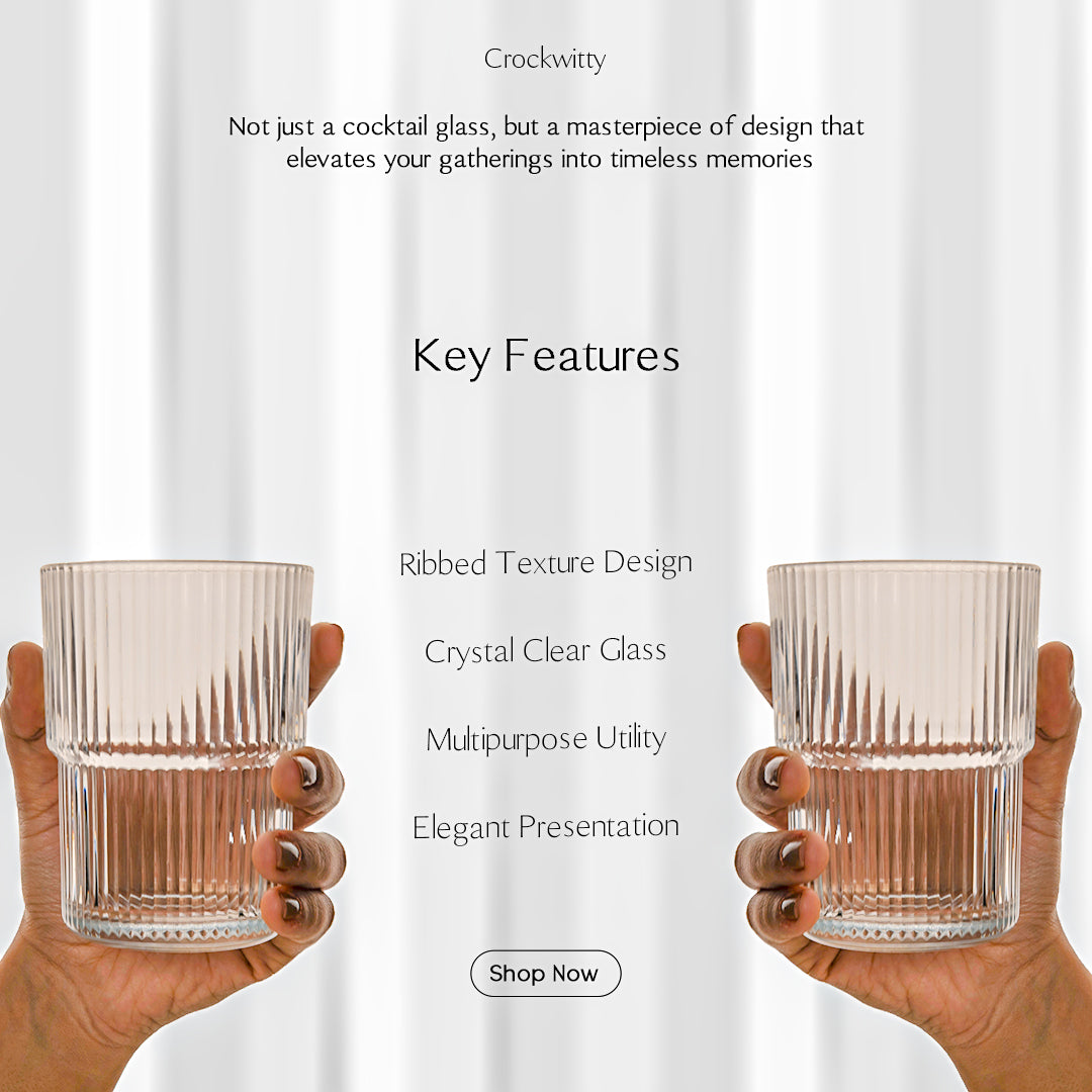 Goblet Ribbed Cocktail Glass Set of 6 472 ml