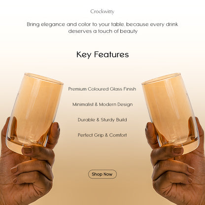 Glassia Coloured Water Glass Set of 6 280 ml