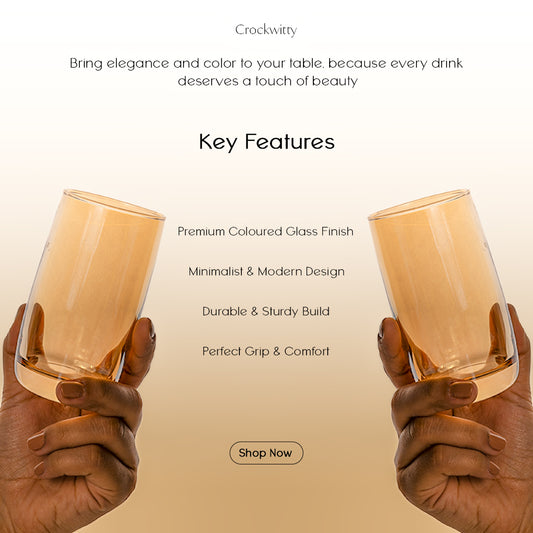 Glassia Coloured Water Glass Set of 6 280 ml