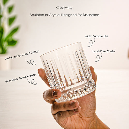 Crystal Ribboned Whisky Glass Set of 6 300 ml