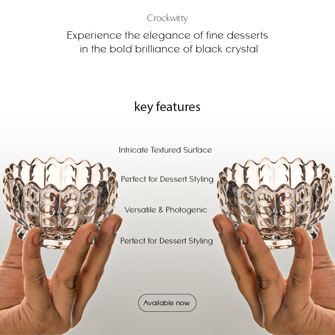 Black Crystal Dessert Cup Set of 6