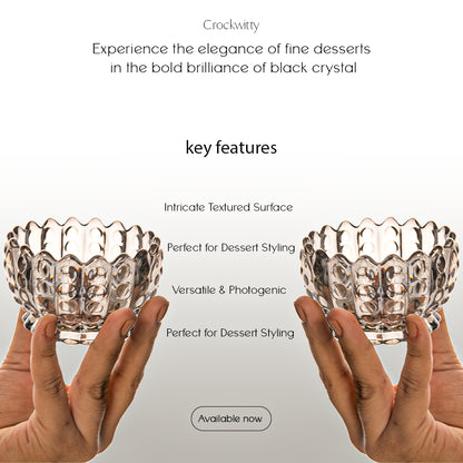 Black Crystal Dessert Cup Set of 6