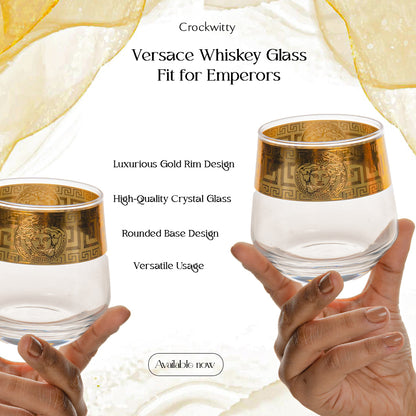Royal Gold Versace Whiskey Glass Set of 6 370 ml