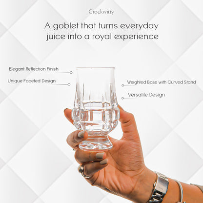 Diced Goblet Juice Glass Set of 6 146 ml