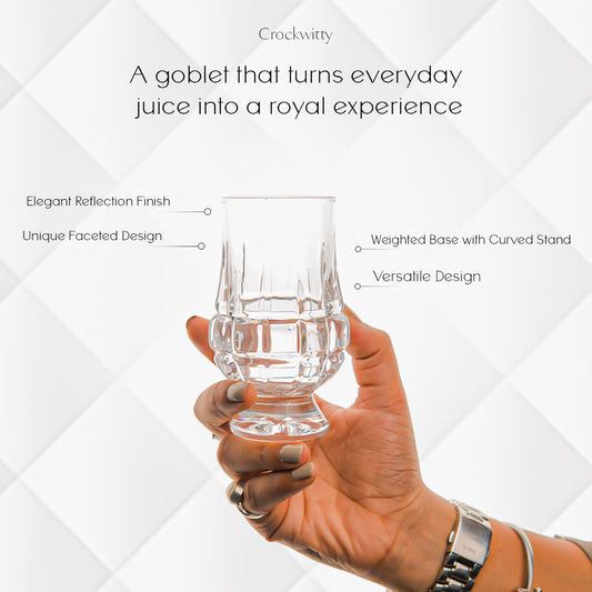 Diced Goblet Juice Glass Set of 6 146 ml