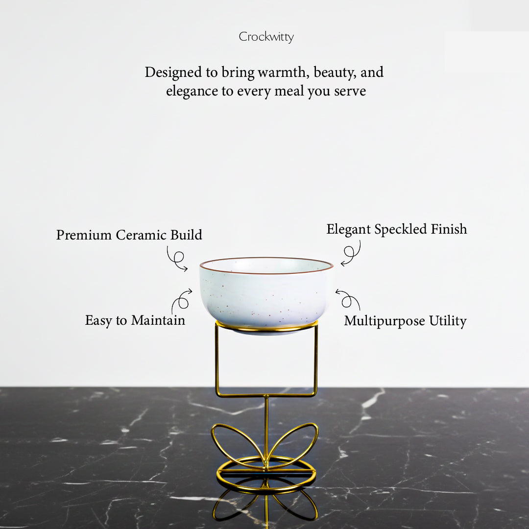 Elegance Speckle Ceramic Bowls Set of 4 500 ml