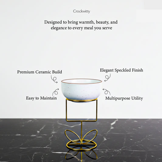 Elegance Speckle Ceramic Bowls Set of 4 500 ml