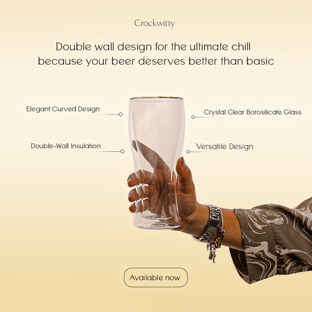 Double Wall Beer Mug Set of 1 420 ml