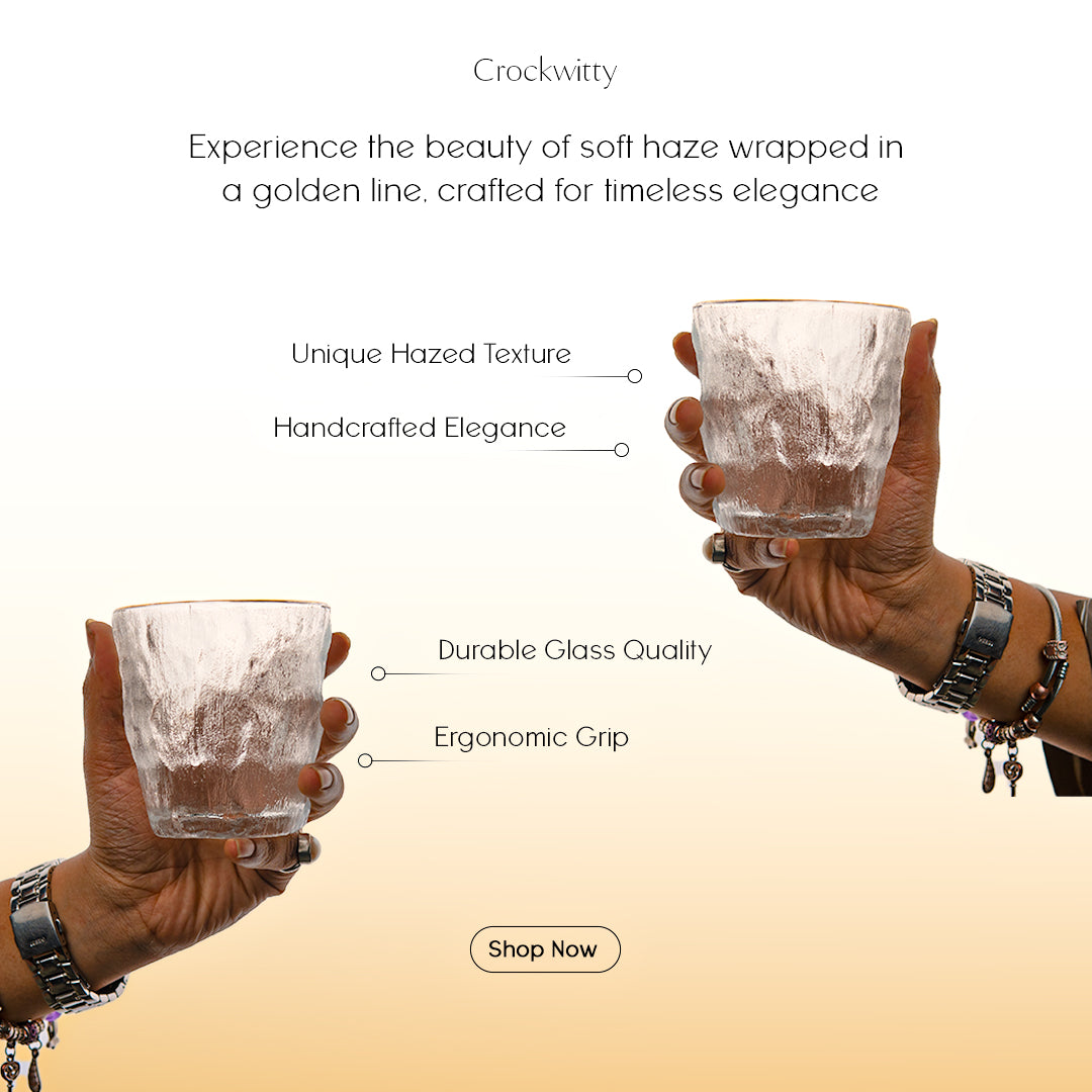 Hazed Golden Line Glass Set of 6 260 ml