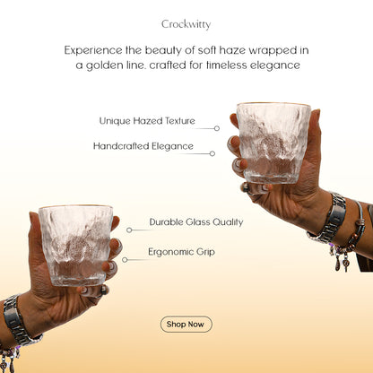 Hazed Golden Line Glass Set of 6 260 ml