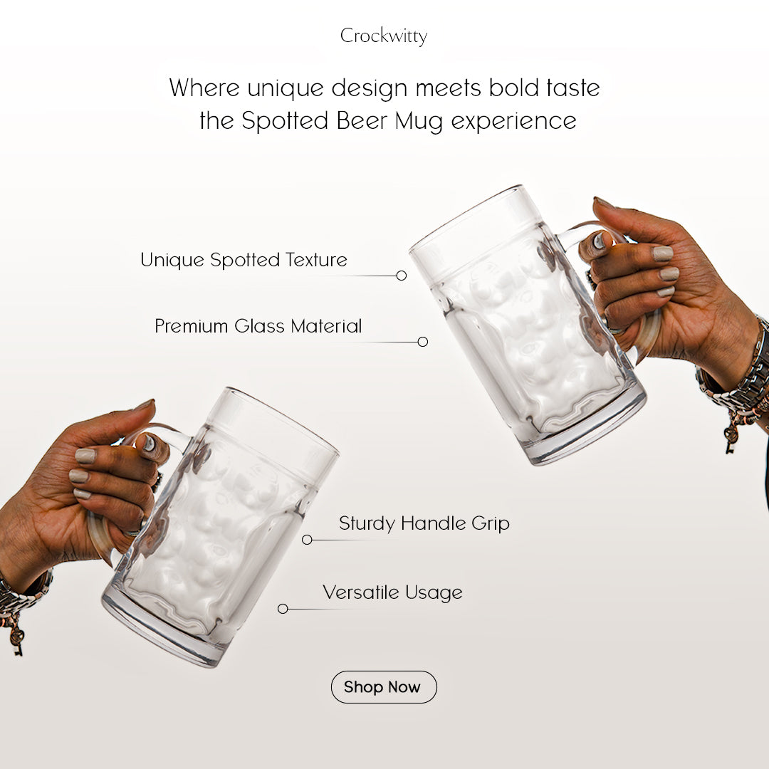 Spotted Beer Mug Set of 2 600 ml