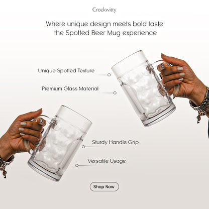 Spotted Beer Mug Set of 2 600 ml