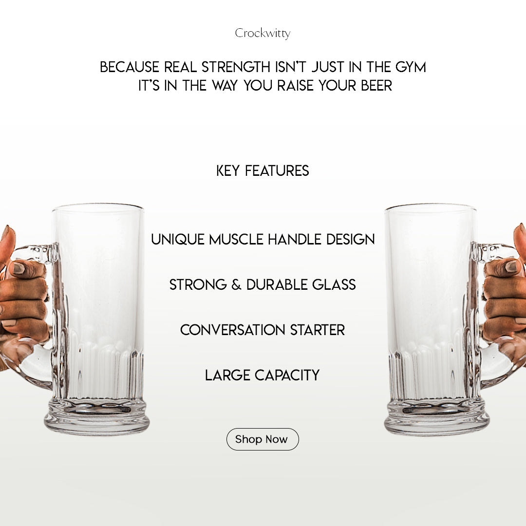 Muscle Beer Mug Set of 2 510 ml