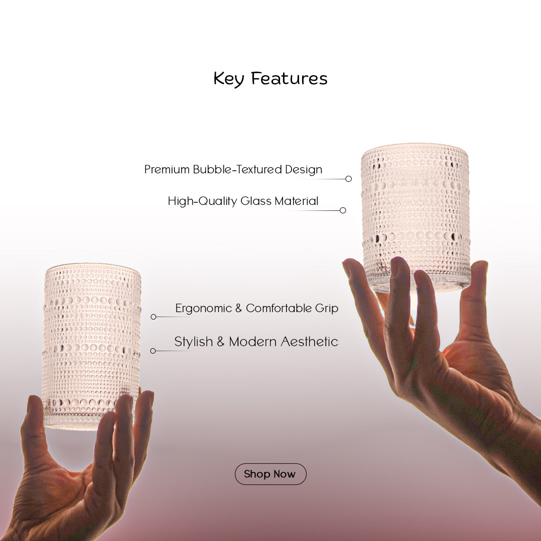 Bubble Crystal Glass Set of 6 350 ml