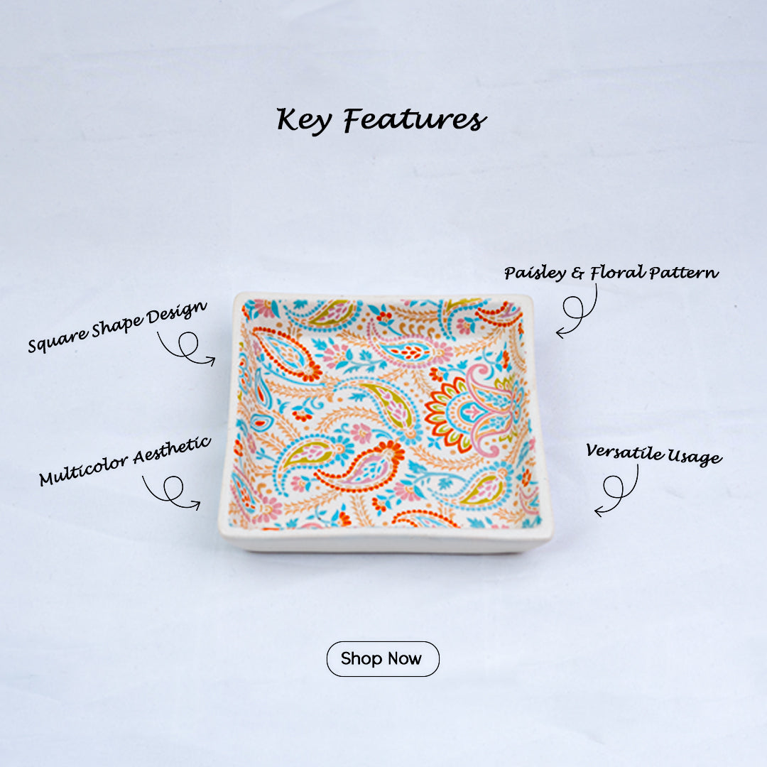 Floral Fiesta Handmade Chaat Platter Set of 6