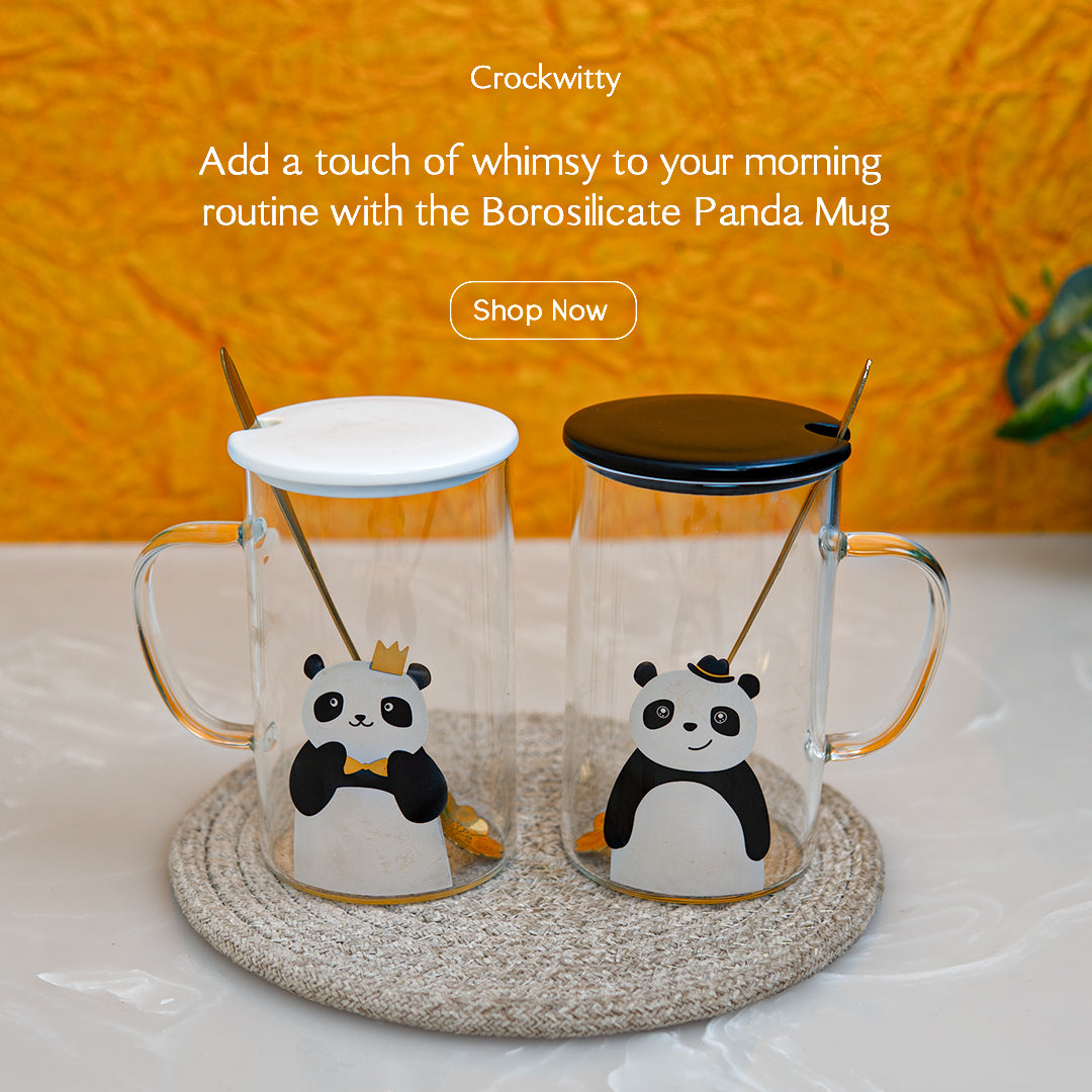 Borosilicate Panda Mug Set of 2 550 ml