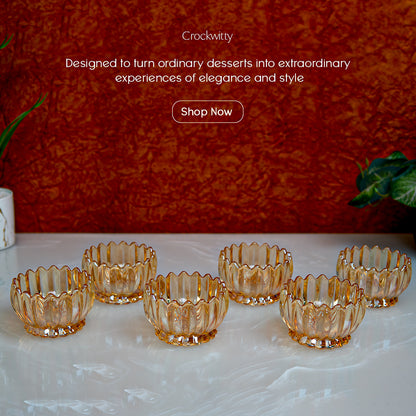 Gold Crystal Dessert Cup Set of 6