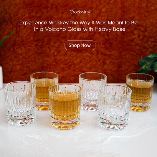 Heavy Base Volcano Whiskey Glass Set of 4 350 ml