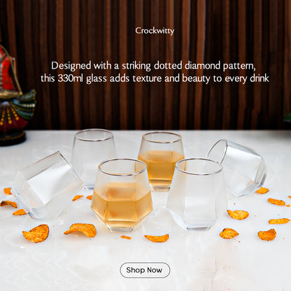 Dotted Diamond Glass Set of 6 330 ml
