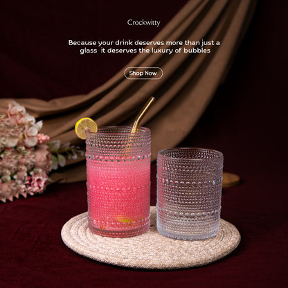 Bubble Crystal Glass Set of 6 350 ml