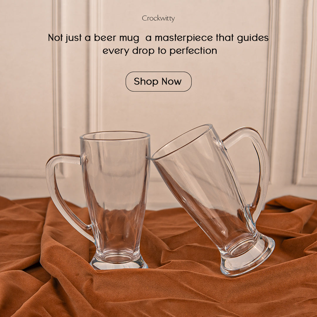 Clear Funneled Beer Mug Set of 2 270 ml