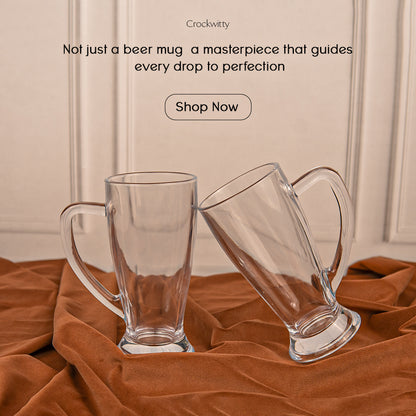 Clear Funneled Beer Mug Set of 2 270 ml