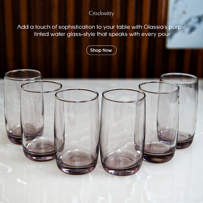 Purple Glassia Tinted Water Glass Set of 6 280 ml