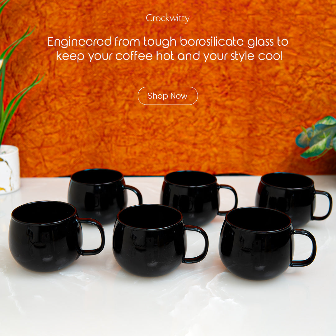 Borosilicate Glass Coffee Mug Set of 6 420 ml