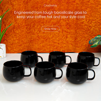 Borosilicate Glass Coffee Mug Set of 6 420 ml