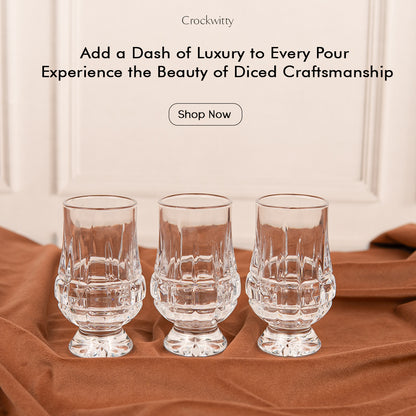 Diced Goblet Juice Glass Set of 6 146 ml