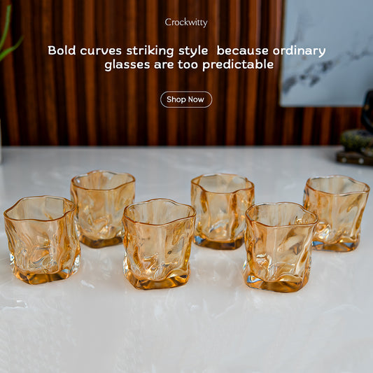 Deformed juice Glass Set of 6 200 ml