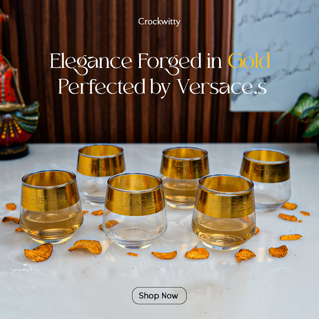 Royal Gold Versace Whiskey Glass Set of 6 370 ml
