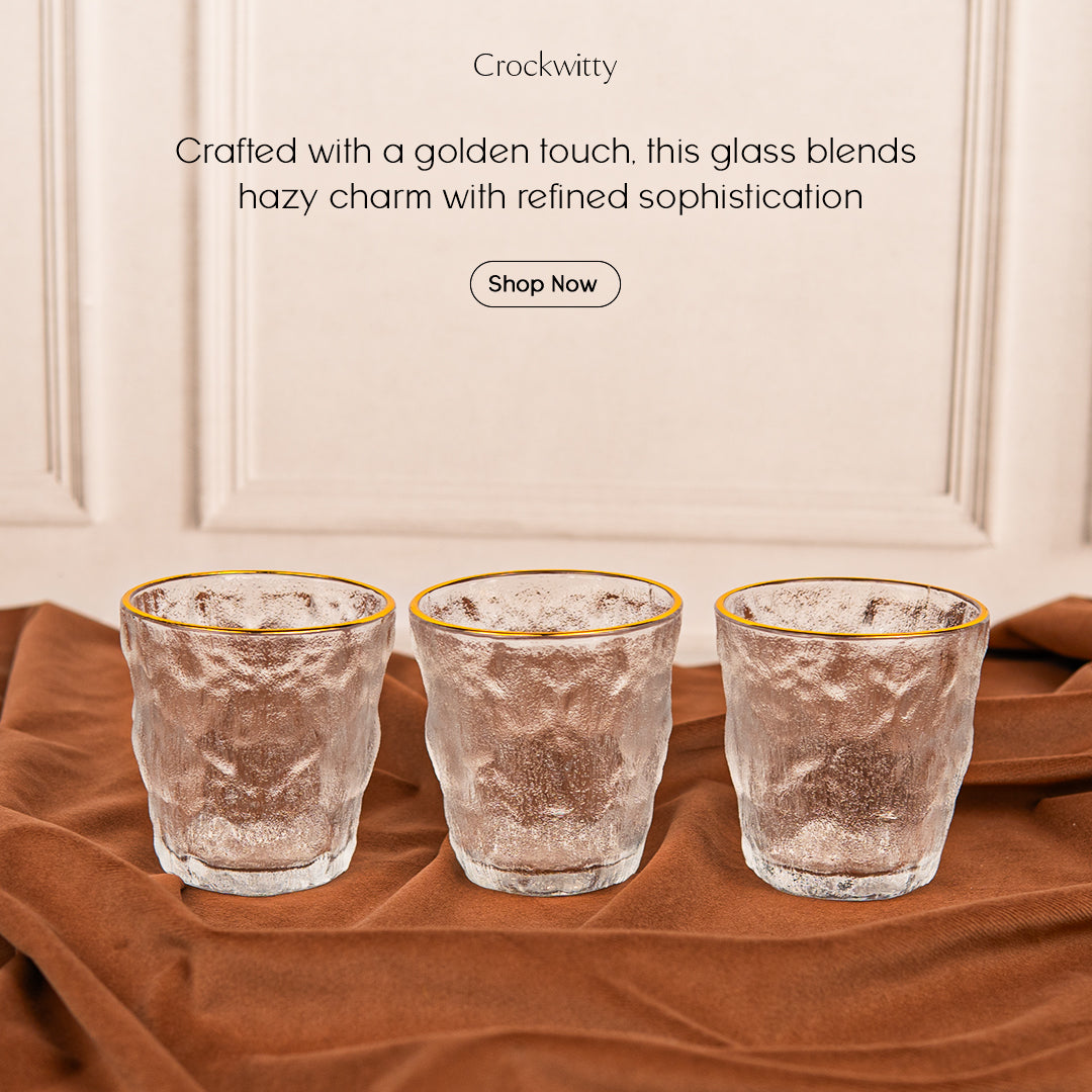 Hazed Golden Line Glass Set of 6 260 ml