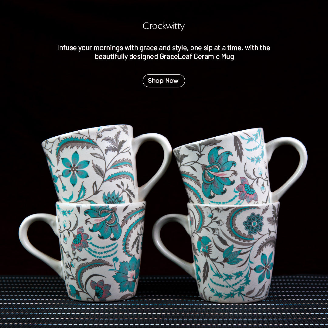 GraceLeaf Handmade Ceramic Mug Set of 1 320 ml