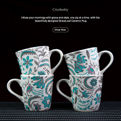 GraceLeaf Handmade Ceramic Mug Set of 1 320 ml
