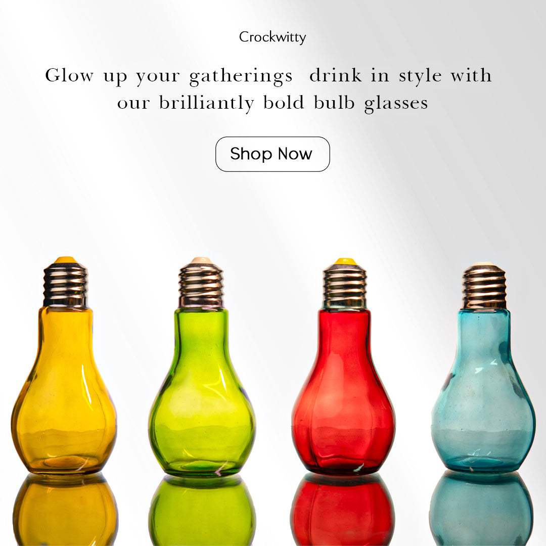 Multi Coloured Bulb Shaped Mocktail Glass Set of 4 600 ml