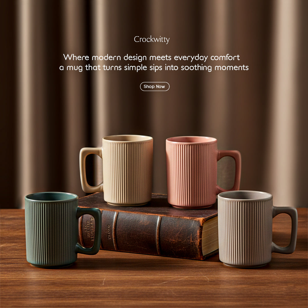 Ribbed Ceramic Mug Set of 1 300 ml