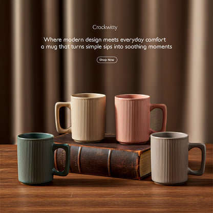 Ribbed Ceramic Mug Set of 1 300 ml