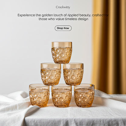 Golden Ripple Sphere Glass Set 6 350 ml