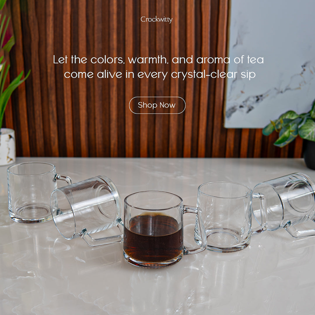 Glass Tea Mug Set of 6 350 ml